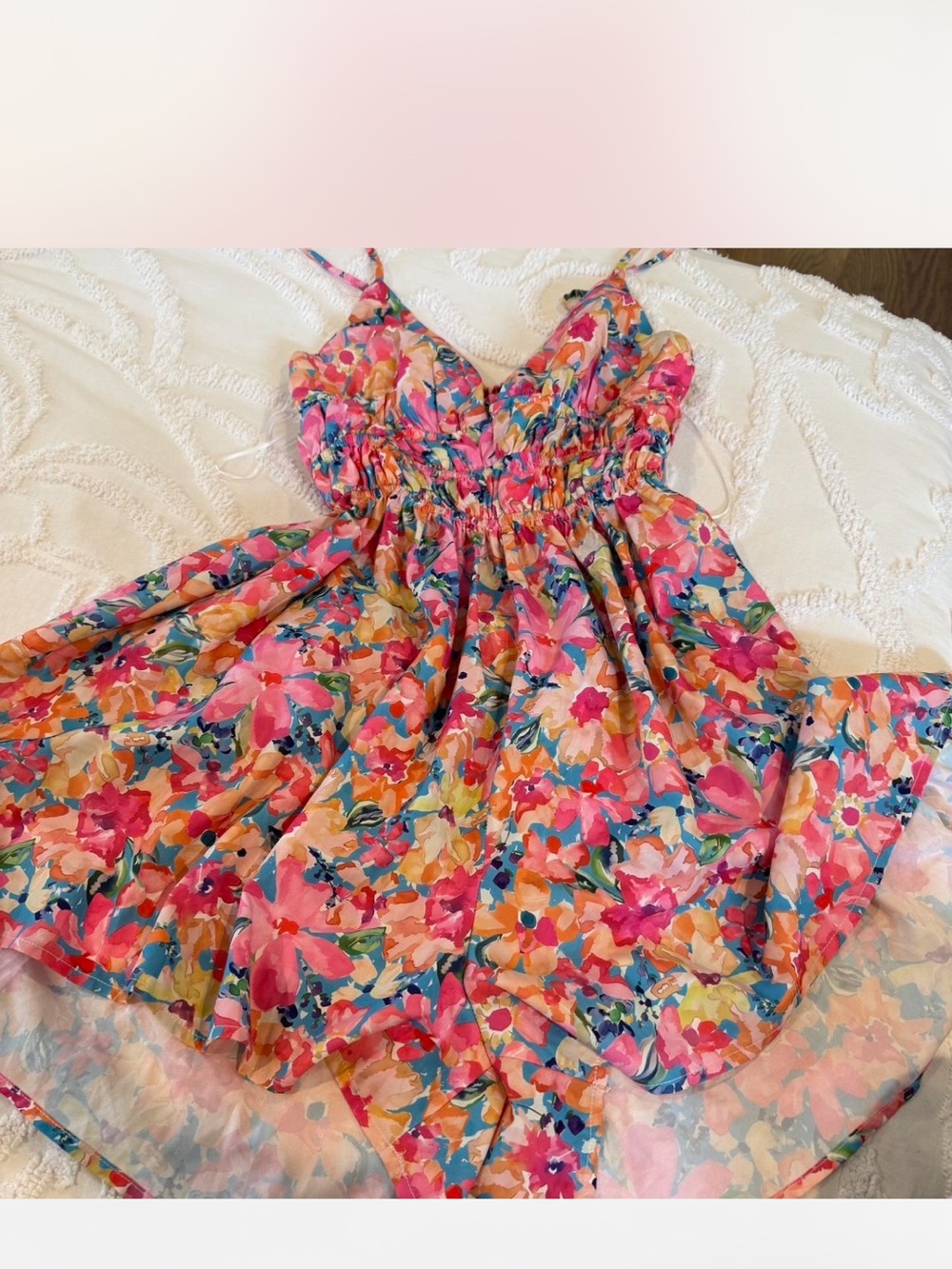 White Fox Boutique Pink Multicolor Floral Skort